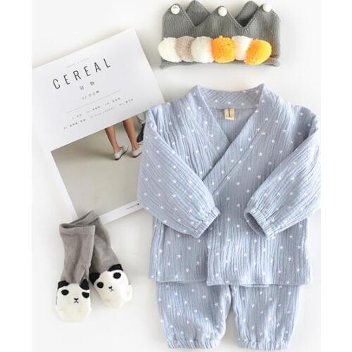 Soft BOBO Baby Boy Girls kimono Sets Arrow/star/dot Top Cotton Tracksuit pants+tops Boy Kids Clothing Set Child Infant Clothes