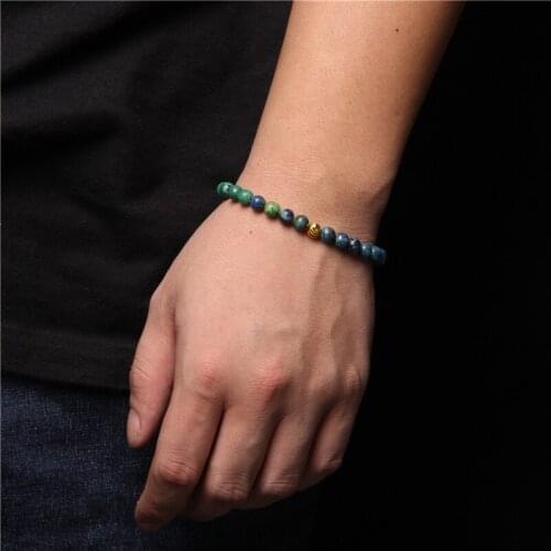 6mm Matte Natural Stone Bracelet Golden Beads Charm Bracelet Aventurine Sodalite Pink Zebra For Women Exquisite Jewelry Gift