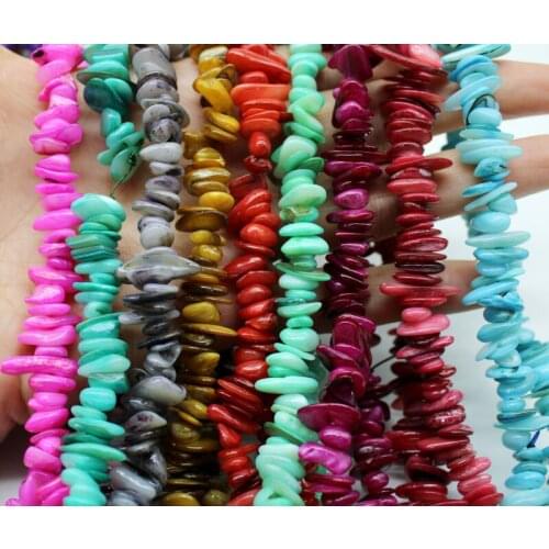 Wholesale 5-8mm 31'' Color Mixing Natural Shells Irregular Shap Flat Shells Beads For Jewelry Making Strand DIY Necklace Bracele