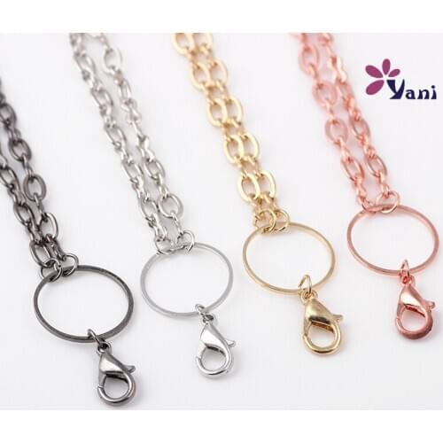 10pcs/lot New Design Lobster Clasp Link Chain For Magnetic memory Floating Charm Lockets Pendant Necklace Chains Wholesale