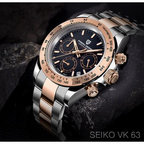 Pagani Design Gold Watch men Chronograph Military Mens watches luxury Quartz watch men Sport 100m waterproof Reloj hombres 2020