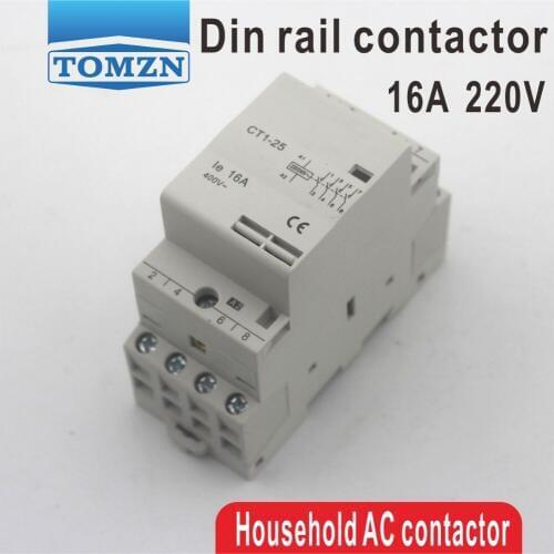 CT1 4P 16A 2NC 2NO 220V/230V 50/60HZ Din rail Household ac Modular contactor
