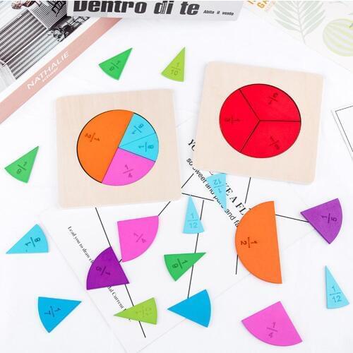 Wooden Circular Board Mathematics Fraction Division Teaching Aids Education Toy Child Montessori Board Wooden Gift Maths Toy