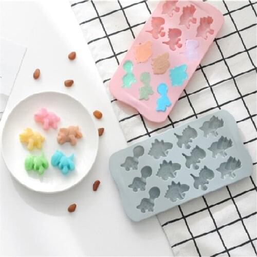 DIY Small Cute Dino Molds 3D Dinosaur Silicone Molds Fondant Cake Decorating Tools Soap Jelly Moulds Kitchen Pastry Baking Tool