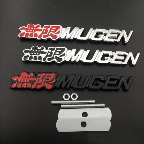 For Mugen Logo Car Front Grille Emblem Badge Metal Auto Styling for Honda Jazz Civic CRV Crosstour HRV Odyssey City Jade Insight