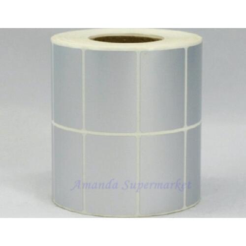 Sticker label 50*30 mm 2500pcs/Roll Thermal Transfer Silver PET Label Waterproof Tearproof Oilproof Barcode Label
