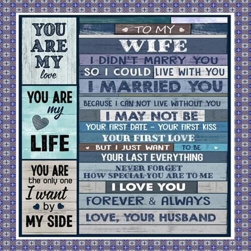 Flannel Throw Blanket Letter 3D Printed Quilts Air Mail Blankets For To My Wife Warm Family Home Textiles Blanket Gift Dreamlike