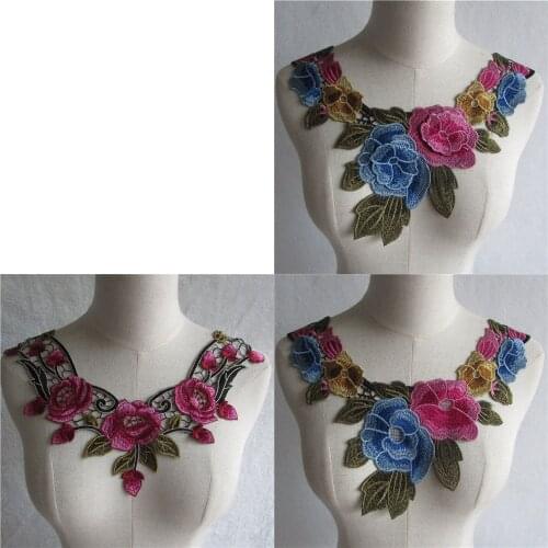 Exquisite Lace Neckline Collar Costume Decoration DIY Lace Fabric trim Dress Clothing Applique Blouse Sewing Craft Accessories