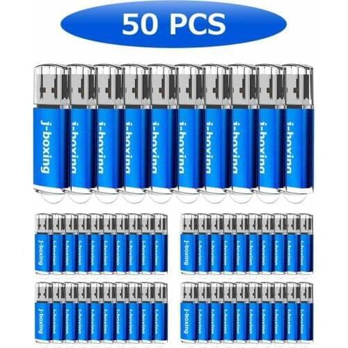 J-boxing Bulk 50PCS 1GB USB 2.0 Flash Drive Rectangle Flash Pen Drive Thumb Memory Stick for Computer Laptop Tablet Multicolour