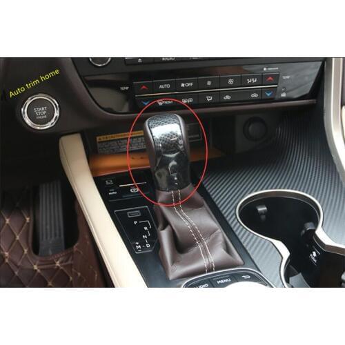 Lapetus Stalls Gear Shift Knob Frame Cover Trim For LEXUS NX NX200T NX300T 2018 2019 Auto Accessories / ABS Carbon Fiber Look