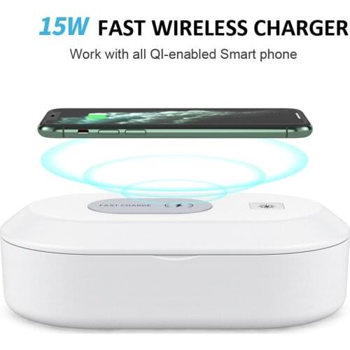 Mini Multifunctional Sterilization Box UV Sterilizer 15W Mobile Phone Wireless Charger UV Germicidal Toothbrush Disinfection Box