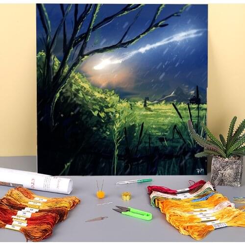 Scenery The Fall Printed 11CT Cross Stitch Embroidery Full Kit DMC Threads Craft Knitting Needlework Handmade Floss Needle