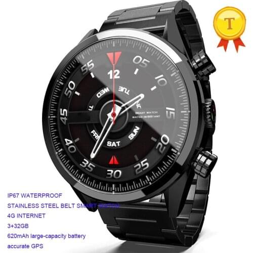 Stainless steel 4g Smart Watches Android 7.1 Watch Phone LTE 4G Smart Watch Phone Heart Rate 3GB+32GB HD Camera accurate GPS