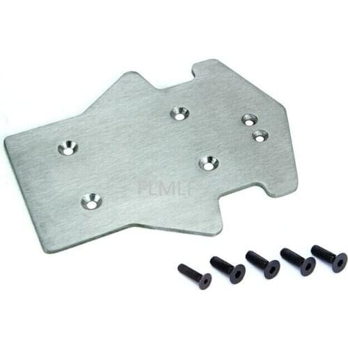 Stainless Steel Rear Bottom Plate Reinforcement Plate Fit for 1/5 Losi 5ive-t Rovan LT King Motor X2