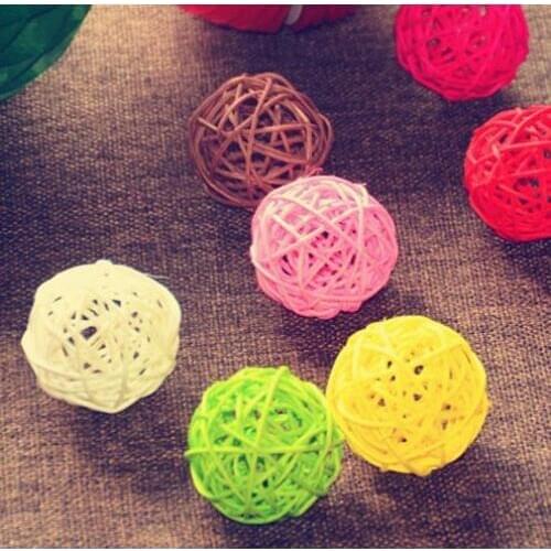 New 100 pcs 3cm Wedding Decorative mix color Rattan Ball Wedding Party Supplies Vintage Wedding Favors
