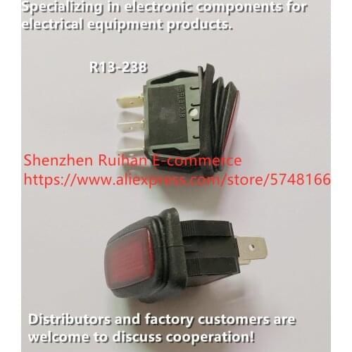 Original new 100% R13-238 self-propelled rocker switch 3pin single side reset with lamp rocker power switch