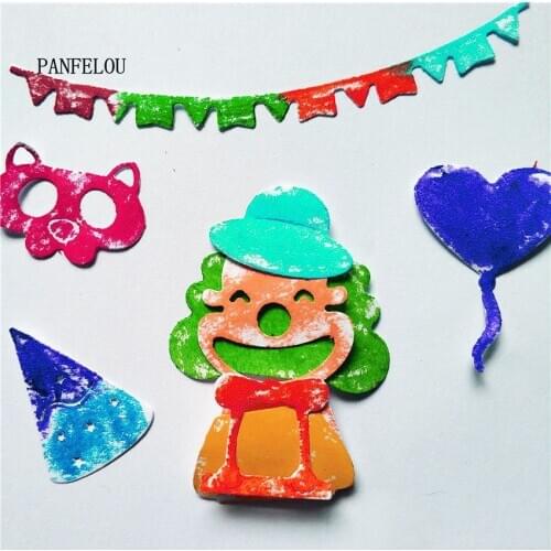 PANFELOU Clown amusement park metal craft paper die cutting dies Scrapbooking/DIY Easter wedding Embossing mould cards
