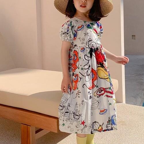 Baby Girls Dresses 2021 Casual Summer Toddler Kids Girl Backless Dress Teens Costumes Princess Baby Children Cartoons Clothing