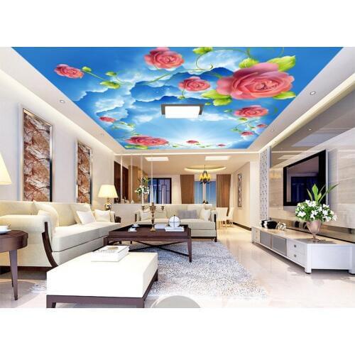 Custom photo wallpaper 3d ceiling murals Sky rose 3d ceiling wallpaper for bathroom ceiling 3d wallpapers for wall