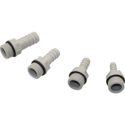 6/8/10/12mm Barb to 3/8" thread Straight Connector Garden Fish Tank Air Pump Joint Plastic-Steel Pipe Connector 3 Pcs