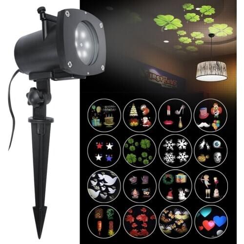 12 Pattern Christmas Projector Light Out door Waterproof Rotating Motion Landscape Spotlight for Xmas Holiday Party Decoration