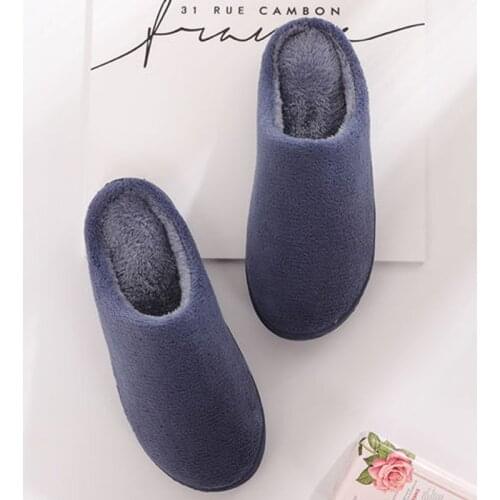 Plush Slippers Women Non-slip Waterproof Indoor House Cotton Flat with Slippers for Women Soft Shoes for Bedroom