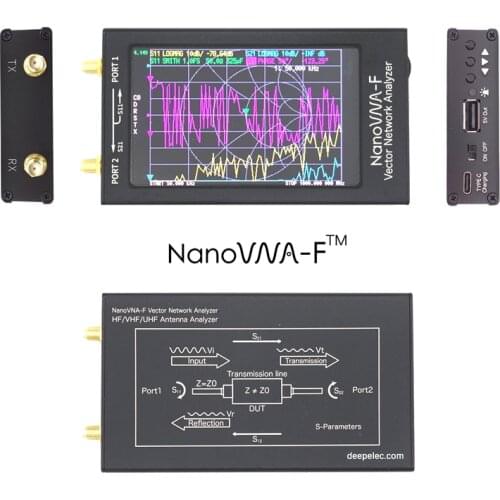 4.3" LCD Display NanoVNA VNA NANOVNA-F HF VHF UHF Vector Network Analyzer Antenna Analyzer Aluminum Case 5100mAh Battery