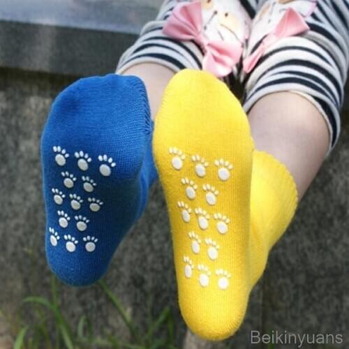 1 item Spring and autumn anti-skid rubber baby socks newborn childrens childrens socks breathable soft children