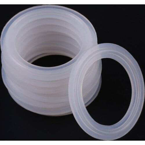 10pcs/set 1.5" Sanitary Clamp Ferrule Silicone Sealing Strip Gasket Ring Washer For Homebrew Dairy Product Waterproof Parts Tool