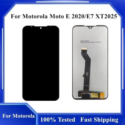 100% Tested For Motorola Moto E 2020/Moto E7 XT2052 LCD Display Touch Screen Digitizer Assembly With Frame For Moto E 2020 E7