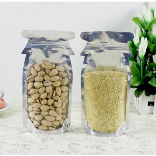 100Pcs Cute Penguin Stand up Clear Aluminium Foil Zip Lock Bag,12*23cm Creative Metallic Plastic Packaging Pouch for Food