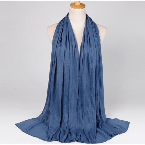 120pcs/lot new fashion plain color Jersey wrinkle muslim scarf shawl pashmina/hijab