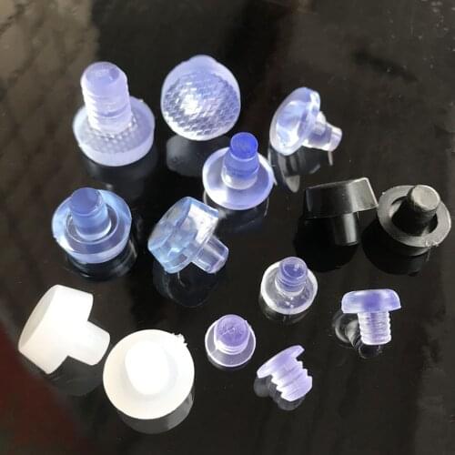20Pcs Round Solid Plastic Seal Plugs Non-Slip Feet Pads Blanking End Caps Seal T Type Stopper Black/White/Transparent
