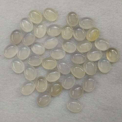 2016 Fashion top quality natural white onyx Oval CAB CABOCHON 8x10mm beads charm for jewelry making wholesale 50pcs/lot free
