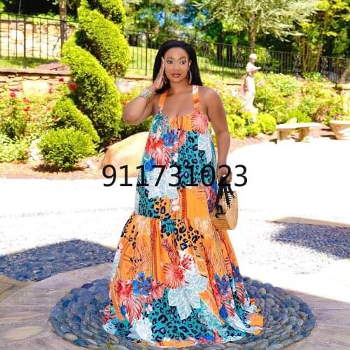 2021 Summer Print African Dresses for Women African Long Dress African Clothes Fashion Dashiki Africa Dress for Lady