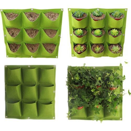 4/6/9/12 Fresh Non-woven Fabric Felt Pockets Wall Hanging Greening Planting Bag Garden Balcony Flowerpot planting strawberries