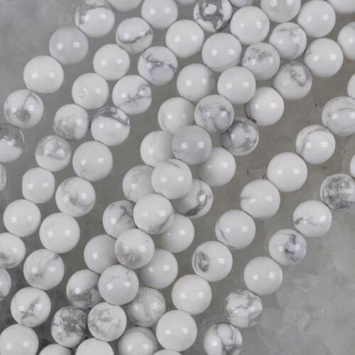 6MM White Howlite Round Loose Beads Strand 15.5 Inch Jewelry For Woman Gift Making B338