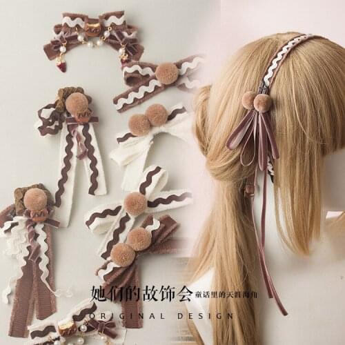 Chocolate distribution accessories LOLITA hair ball earrings CHOKER Japanese hand-made original jewelry Japanese headwear New