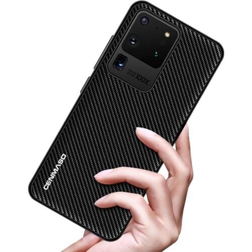 Funda Case for Samsung Galaxy Note 20 Ultra S20 Plus A51 A71 Matte Carbon Fiber Coque Phone Case Cover Capa Note 20 Ultra
