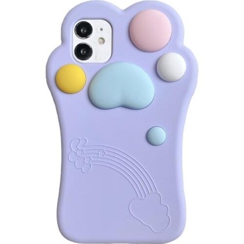 Easterm 12 Reduce Pressure Cat Toes Silicone Protective Phone Case For 12 Promax 12 11Pro 11 Promax XSMAX 11 XS XR 8P 7G SE Cove