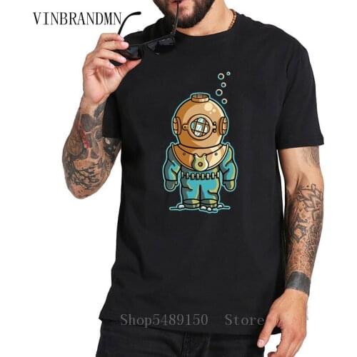 Deep Sea Diving Tshirt Vintage Explorer Underwater Diver T-Shirt Classic Print Leisure Tops T Shirt Adventurer Cotton Streetwear