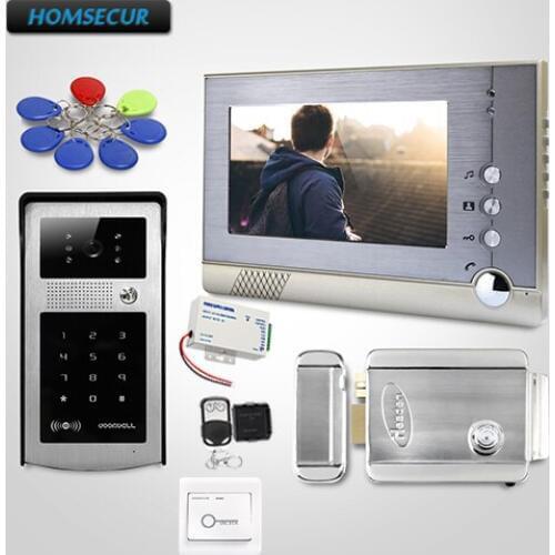HOMSECUR 7" Video Door Entry Phone Call System with One Button Unlock for Home Security