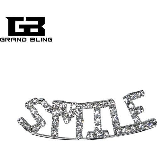 Crystal Brooch Gift "SMILE" Letters Breastpin /Hat Ornament/Bag Accessory