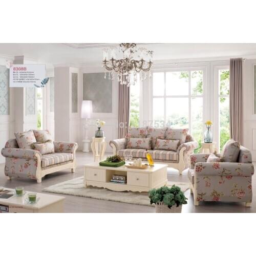 HS-8308 Modern living room home furniture sectional solid wooden fabric sofa one seat European style single seat sofa