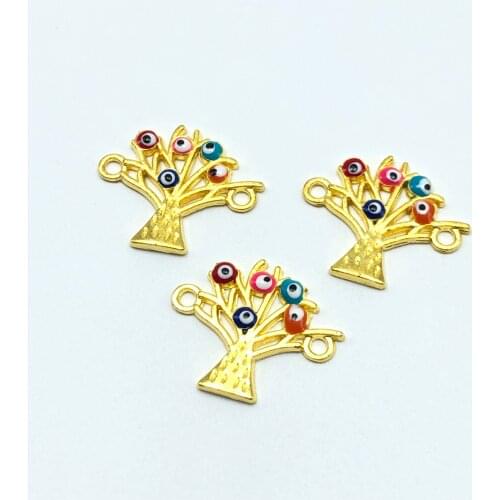 JunKang 10pcs tree eye oil drop connector hand-made bracelet necklace accessories pieces two-color feature ornaments