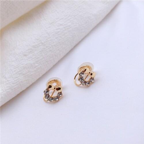 Small bowknot without ear hole silicone earclip Fairy Sen Super Fairy Sweet Beauty Earrings Earrings Female