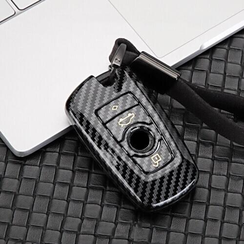 Fashion ABS Carbon fiber Glossy label Car Key Case For BMW 1 2 3 4 5 6 7 Series X1 X3 X4 X5 X6 F30 F34 F10 F07 F20 G30 F15 F16