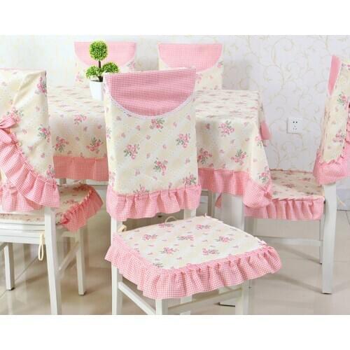 New Floral Tablecloth Pastoral Dinner Tablecloth Fresh Style Table Cover Decoration Rectangular Cotton Line Table Cloth JK