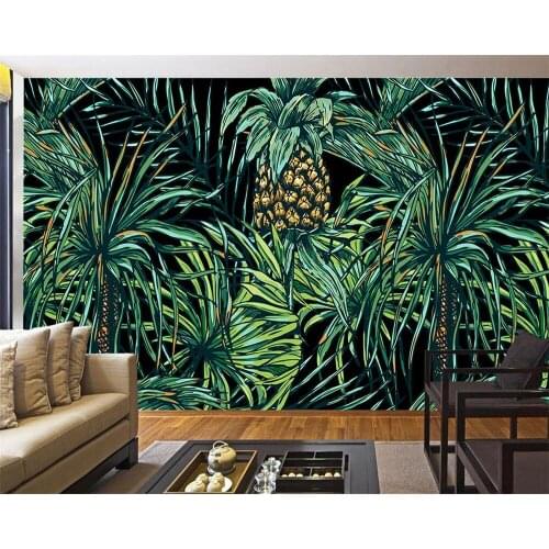 Beibehang Custom 3D Wall paper HD Hand-painted Southeast Asian Style Palm Tree Leaf Background Wall Decorative Photo Wallpaper