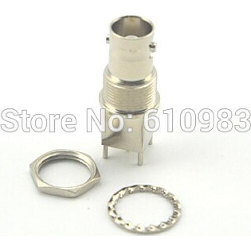 BNC Jack Bulkhead PCB Mount Nickelplated Brass Female Connector 32mm Length